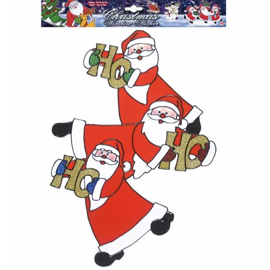 Adesivo de janela Papai Noel Trio Vertical 40 cms Adesivo de janela Papai Noel Trio Vertical 40 cms