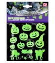 Adesivos decorativos de Halloween que brilham no escuro, 21 x 15 cm
