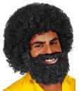 Peruca afro de barba e bigode.