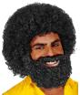 Peruca afro de barba e bigode.