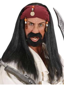 Peruca Pirata Caribenha com Lenço.