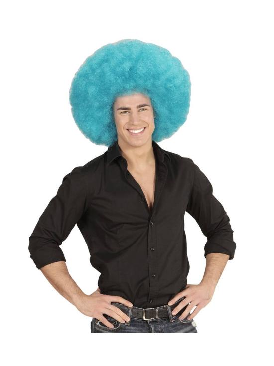 Peruca Afro Azul Oversized.