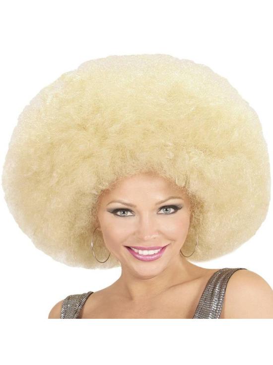 Peruca afro grande cor loira