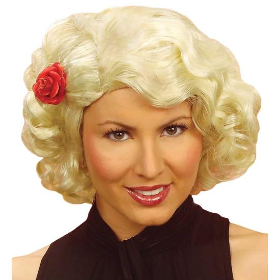 Peruca anos 20 com flor loira.. Peruca anos 20 com flor loira..