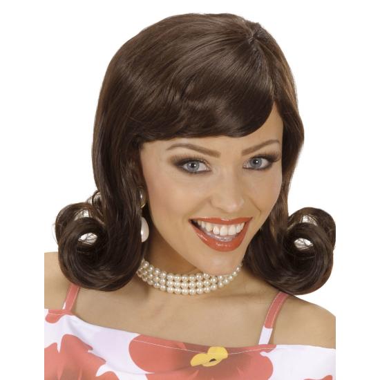 Peruca castanha dos anos 50 Peruca castanha dos anos 50