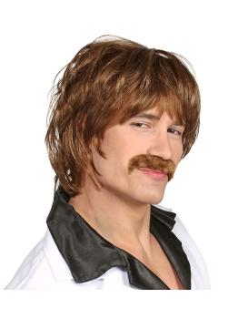 Peruca com bigode dos anos 60 – Estilo retrô para figurinos originais | Widmann