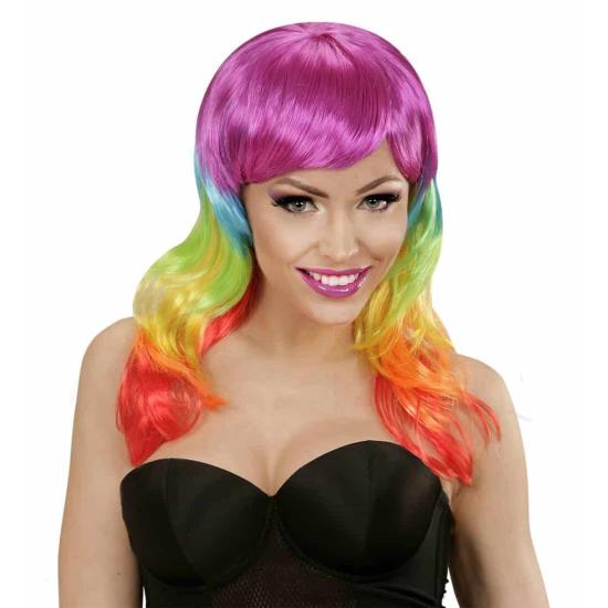 Peruca da moda arco-íris