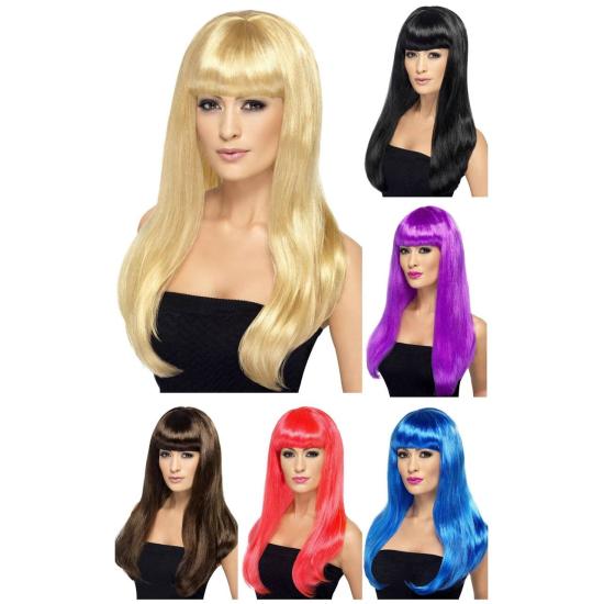 Peruca reta colorida Babelicious com franja Peruca reta colorida Babelicious com franja