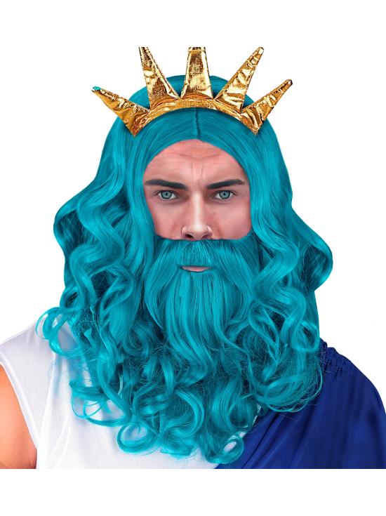 Peruca, barba e bigode Sea King – Turquesa