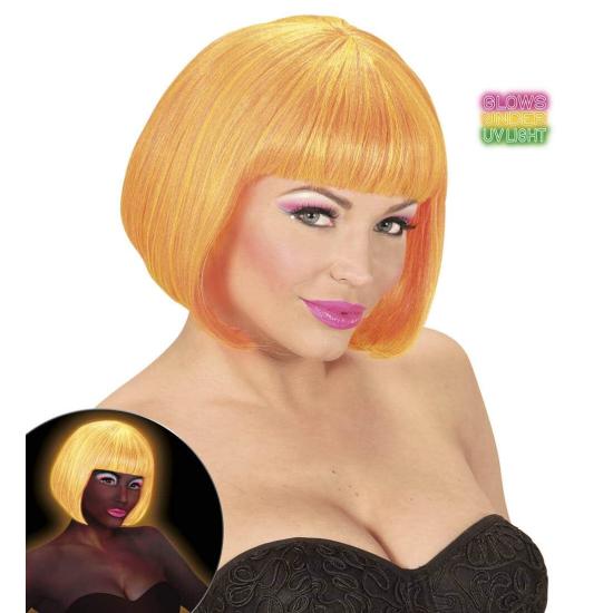 Peruca cabaré mista laranja e amarelo fluorescente. Peruca cabaré mista laranja e amarelo fluorescente.