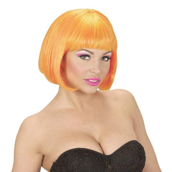 Peruca cabaré mista laranja e amarelo fluorescente. Peruca cabaré mista laranja e amarelo fluorescente.