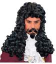 Peruca do Capitão Gancho com cavanhaque e bigode