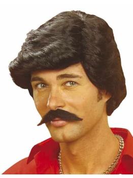 Peruca Casanova Preta com Bigode..