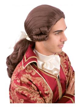 Peruca castanha masculina em estojo