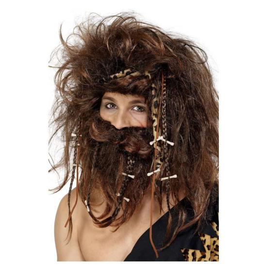 Peruca de homem das cavernas de luxo para adultos Peruca de homem das cavernas de luxo para adultos