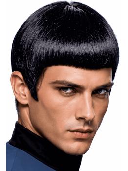 Peruca preta do Comandante de Star Trek na caixa