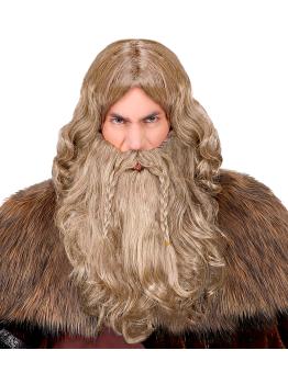 Peruca Viking com Barba e Bigode
