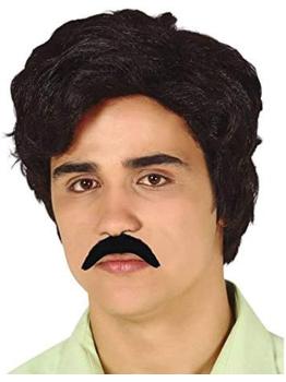 Peruca estilo traficante com bigode – inspirada nos anos 80