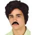 Peruca estilo traficante com bigode – inspirada nos anos 80