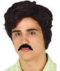 Peruca estilo traficante com bigode – inspirada nos anos 80