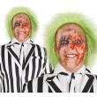 Peluca de Beetlejuice, con cabeza calva de látex