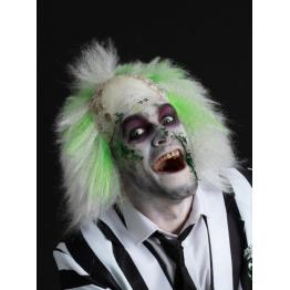 Peruca Beetlejuice, com cabeça careca de látex