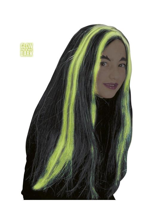 Peruca de Bruxa Infantil Fluor Darkness!