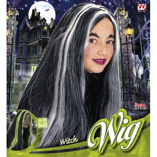 Peruca de Bruxa Infantil Fluor Darkness!