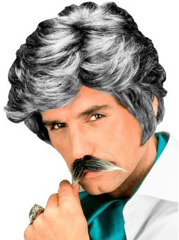 Peruca Casanova Cinza com Bigode