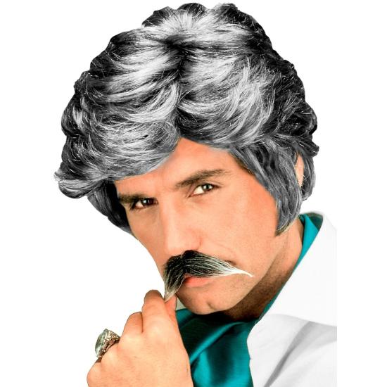 Peruca Casanova Cinza com Bigode Peruca Casanova Cinza com Bigode