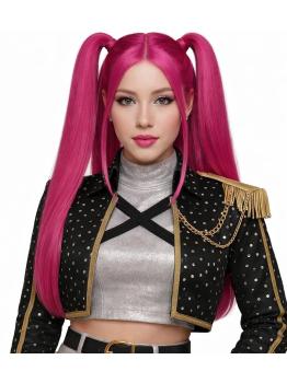 💖 Peruca rosa estilo guerreiro K-Pop