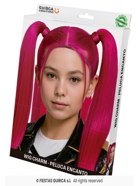 💖 Peruca rosa estilo guerreiro K-Pop