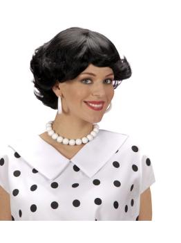 Peruca curta morena feminina dos anos 50