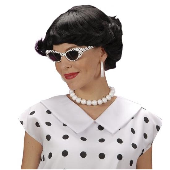 Peruca curta morena feminina dos anos 50 Peruca curta morena feminina dos anos 50