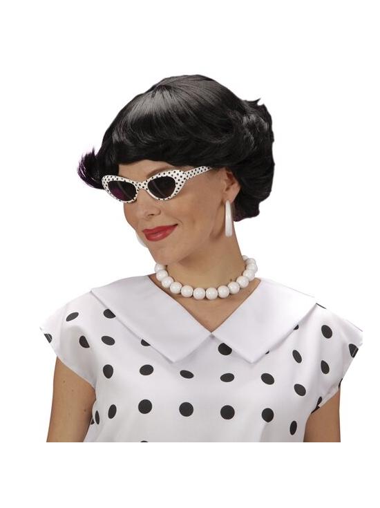 Peruca curta morena feminina dos anos 50