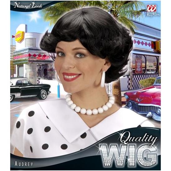 Peruca curta morena feminina dos anos 50 Peruca curta morena feminina dos anos 50