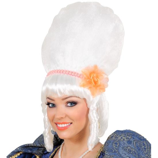 Peruca Marquise com pérolas brancas.