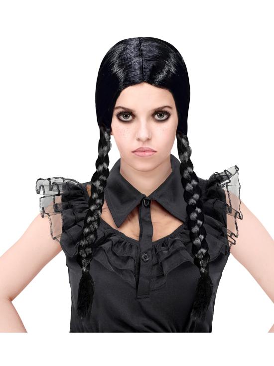 Peruca infantil Wednesday Addams