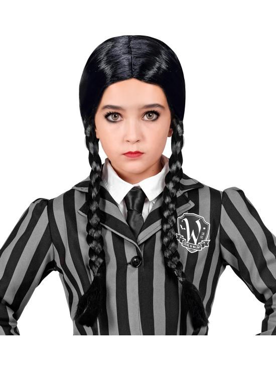 Peruca infantil Wednesday Addams