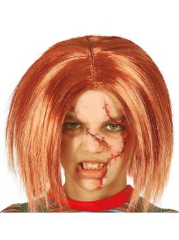 Peruca estilo Chucky para crianças - Peruca ruiva para o Halloween
