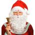 Peruca de Papai Noel com chapéu vermelho, barba longa, bigode e sobrancelhas.