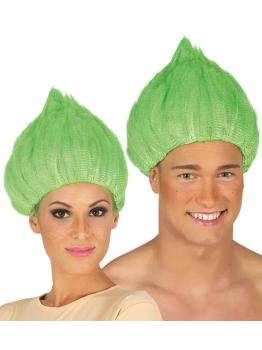 Peruca de troll verde.