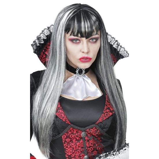 Peruca de vampiro preta e branca