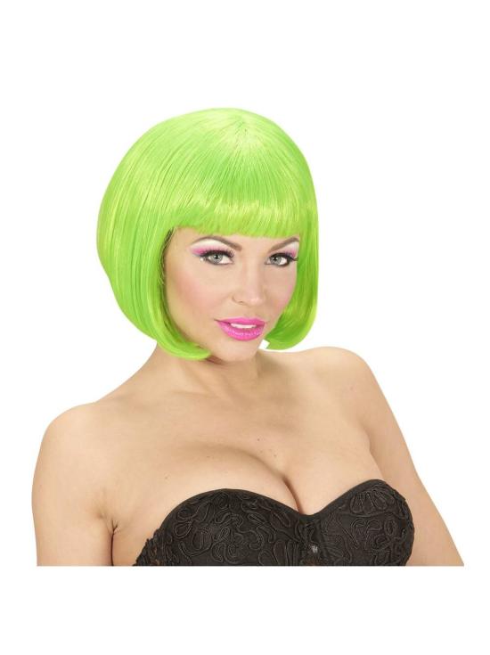 Peruca Cabaré Verde Fluorescente