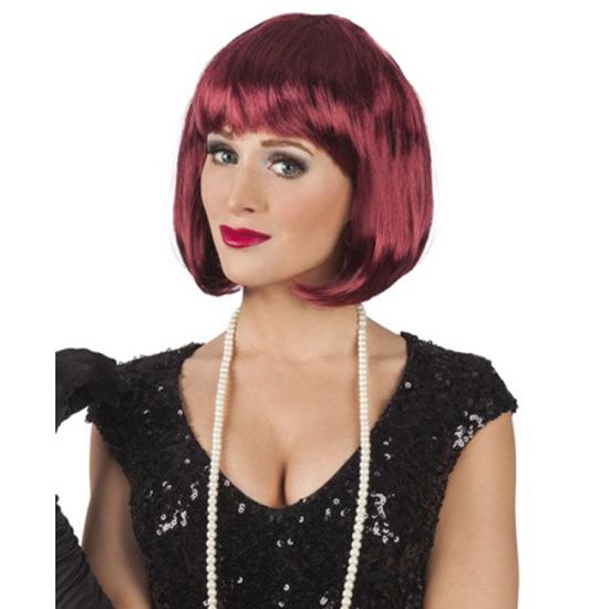 Peruca de fantasia de cabaré mogno Peruca de fantasia de cabaré mogno