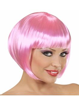 Peruca de fantasia de cabaré rosa cabaré