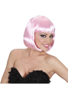 Peruca de cabaré rosa chiclete