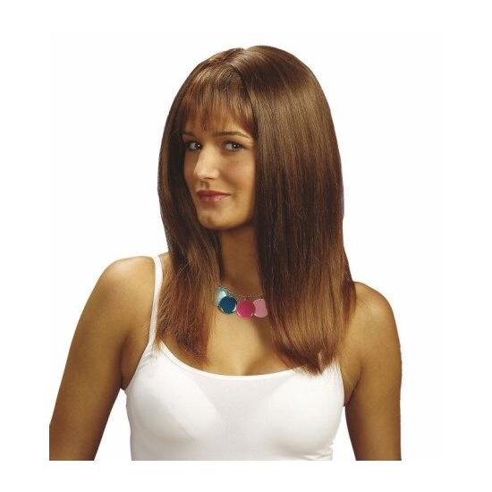 Peruca atraente de fantasia de castanha
