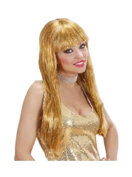 Peruca Glamour Dourada com Glitter.