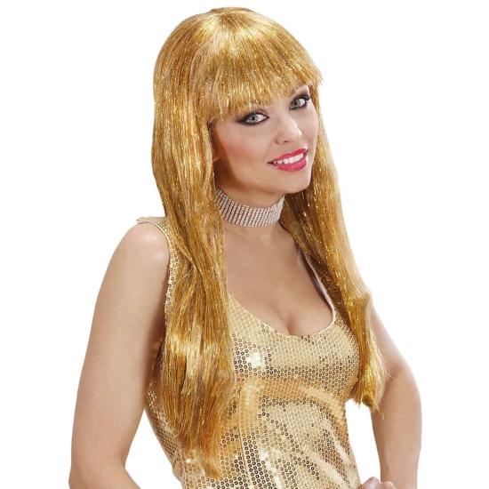 Peruca Glamour Dourada com Glitter. Peruca Glamour Dourada com Glitter.